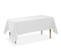 Lann's Linens - 70" x 120" Premium Tablecloth for Wedding/Banquet/Restaurant - Rectangular Polyester Fabric Table Cloth - White