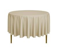 Lann's Linens - 90" Round Premium Tablecloth for Wedding/Banquet/Restaurant - Polyester Fabric Table Cloth - Beige