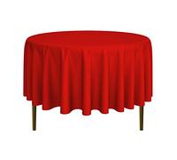 Lann's Linens - 90" Round Premium Tablecloth for Wedding/Banquet/Restaurant - Polyester Fabric Table Cloth - Red