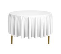 Lann's Linens - 90" Round Premium Tablecloth for Wedding/Banquet/Restaurant - Polyester Fabric Table Cloth - White