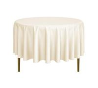 Lann's Linens - 90" Round Premium Tablecloth for Wedding/Banquet/Restaurant - Polyester Fabric Table Cloth - Ivory