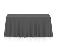 Lann's Linens 90 x 132 Inch Rectangular Tablecloth, Washable Polyester Fabric Table Cloth for Dining Tables, Parties, Restaurant, Weddings - Dark Gray