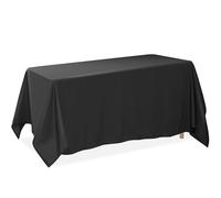 Lann's Linens - 90" x 132" Premium Tablecloth for Wedding/Banquet/Restaurant - Rectangular Polyester Fabric Table Cloth - Black