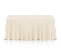 Lann's Linens - 90" x 132" Premium Tablecloth for Wedding/Banquet/Restaurant - Rectangular Polyester Fabric Table Cloth - Ivory
