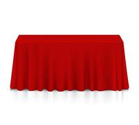Lann's Linens 90 x 156 Inch Rectangular Tablecloth, Washable Polyester Fabric Table Cloth for Dining Tables, Parties, Restaurants, Weddings - Red