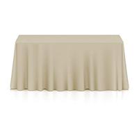 Lann's Linens - 90" x 156" Premium Tablecloth for Wedding/Banquet/Restaurant - Rectangular Polyester Fabric Table Cloth - Beige