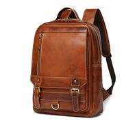 'LANNSYNE Vintage Genuine Leather Backpack For Men Fits up to 15'' Laptop Travel Hiking Rucksack'