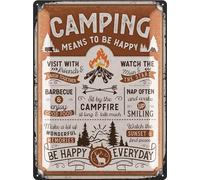 LANOLU Camping Signs Decor, Camper Decor for Inside, Camping Signs Decor, RV Wall Decor, Metal Camping Signs, Camp Signs, Funny Camping Signs, Vintage Tin Sign 12x16"