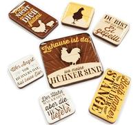 LANOLU Chicken Gifts Fridge Magnets Funny in 7-Piece Set, Magnets with Sayings as Chicken Accessories Stable, Decorative Chickens