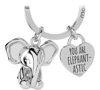 LANOLU Elephant Keychain, Lucky Charm Keychain for Partner and Best Friend, Metal Couple Gift for Friend, Metal Figurine