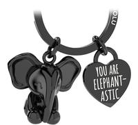 LANOLU Elephant Keychain, Lucky Charm Keychain for Partner and Best Friend, Metal Couple Gift for Friend, Metal Figurine