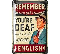 LANOLU Funny Signs For Man Cave - REMEBER DEAF- Funny Bedroom & Man Cave Signs, Cool Garage Decor, Metal Vintage Bar Signs, Man Cave Stuff, Vintage Tin Sign 12x8"