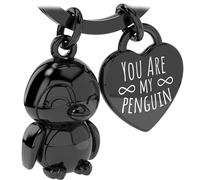 LANOLU Penguin Keychain for Partner, Penguin Gift, Couple Keychain, Anniversary Keychain, Lucky Charm with You Are My Penguin Engraving