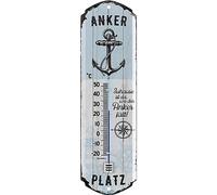 LANOLU Retro Thermometer Anchor Space Maritime Anchor Decoration for Garden and Kitchen 8 x 28 cm
