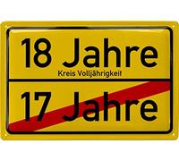 LANOLU Retro Tin Sign 18th Birthday Boy - Alternative to Birthday Card 18 Years - Gifts for 18th Birthday and Birthday Decoration, 20 x 30 cm