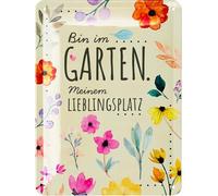 LANOLU Retro Tin Sign Bin im Garten, meinem Lieblingsplatz - Tin Signs Garden with Sayings Decoration as Gardener Gifts - Retro Decorative Vintage Metal Sign 15 x 20 cm