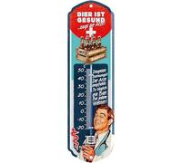LANOLU Retro Tin Sign Thermometer Beer is Healthy Says the Doctor! Funny Sayings Beer Sign as Party Room Decoration, Pubs and Bar Decoration for Stammtisch - Beer Drinker Gift