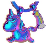 LANOLU Unicorn Keychain, Unicorn Gift for Girls, Unicorn Charm with Rainbow Keychain, Horse with Horn, Lucky Charm Unicorn Gifts for Women, Metal 3D Figurine