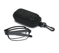 Lanomi 1 Pairs Lightweight Fold Reading Glasses Women Men Compact Mini Pocket Portable Readers TR90 Full Rim Aid Eyeglasses with Case Black 1.5