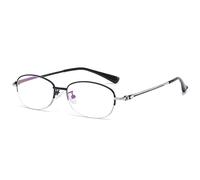 Lanomi Blue Light Blocking Half Frame Reading Glasses Metal Oval Computer UV400 Protection Anti Blue Reading Eyeglasses for Women Men Black 2.5