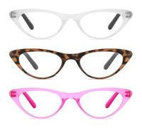 Lanomi Cat Eye Reading Glasses Women Mens Blue Light Blocking Computer Reader Fashion Spring Hinge Cateye Eyeglasses 3 pairs Glasses/Clear Frame+Tortoiseshell+Purple 2.5
