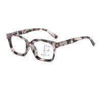 Lanomi Colorful Thick Frame Progressive Multifocal Reading Glasses Women Men Rectangle Varifocal Reader Eyeglasses with Spring Hinge White Tortoiseshell Varifocal Glasses 3.0