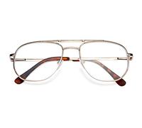 Lanomi Fashion Pilot Style Reading Glasses with Blue Light Blocking Women Men Metal Frame Reading Eyeglasses Gold 2.0