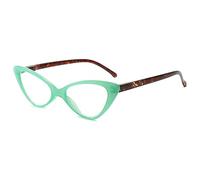 Lanomi Fashions Cat Eye Reading Glasses Women Men Blue Light Blocking Cateyes Readers Comfortable Colorful Lightweight Anti Blue Reading Eyeglasses Green 2.5