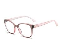 Lanomi Large Clear Reading Glasses Women Men Square Plastic Frame Reader HD Eyeglasses Pink Glasses 3.5