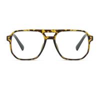 Lanomi Large Double Bridge Reading Glasses Women Men Plastic Pilot Style Blue Light Blocking Reader Eyeglasses Tortoiseshell Glasses 3.0