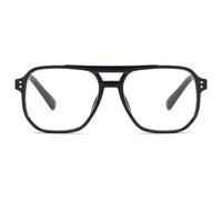 Lanomi Large Double Bridge Reading Glasses Women Men Plastic Pilot Style Blue Light Blocking Reader Eyeglasses Black Glasses 3.5