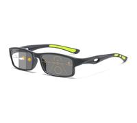 Lanomi Photochromic Progressive Multifocal Reading Glasses Women Mens Rectangle Sport Style Anti Blue Sun Protection Varifocal Reader Eyeglasses Matte Grey Frame/Photochromic Grey 2.0