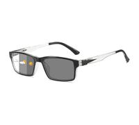 Lanomi Rectangle Photochromic Reading Glasses with Blue Light Blocking Women Men Tinted Reading Glasses UV Protection Sun Readers Eyeglasses Black Eyewear 1.0