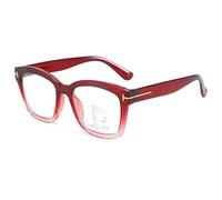 Lanomi Rectangle Progressive Multifocal Reading Glasses Blue Light Blocking Women Men Large Plastic Thick Frame Varifocal Reader Eyeglasses Gradual Red Glasses 2.5