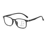 Lanomi Rectangle Thin Frame Progressive Multifocal Reading Glasses Women Men Computer Varifocal Eyeglasses Flexible TR90 Anti Blue Multifocus Reader Eyewear Black Progressive Multifocal Glasses 2.0
