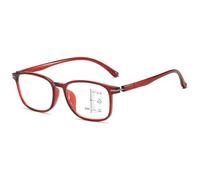 Lanomi Rectangle Thin Frame Progressive Multifocal Reading Glasses Women Men Computer Varifocal Eyeglasses Flexible TR90 Anti Blue Multifocus Reader Eyewear Red Progressive Multifocal Glasses 1.0