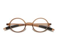 Lanomi Round Reading Glasses Women Men Lightweight Mini Small Retro Reader Flexible TR90 Eyeglasses Brown 1.0