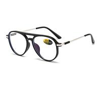 Lanomi Stylish Pilot Style Reading Glasses Women Men Plastic Double Bridge Blue Light Blocking Readers Eyeglasses Matte Black 4.0