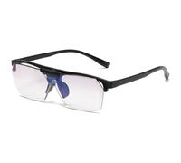 Lanomi Tinted Reading Glasses with Flip Up Down Lens Function Women Mens Lightweight TR90 Frame Anti Blue Reader Eyeglasses Bright Black Frame Glasses 1.5