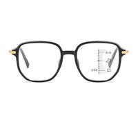 Lanomi Varifocal Reading Glasses with Blue Light Blocking Women Men Plastic Large Frame Progressive Multifocal Reader Eyeglasses Bright Black Glasses 2.0