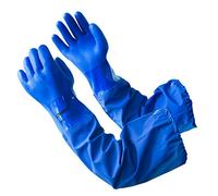 LANON 2 Pairs 26" PVC Long Pond Gloves, Reusable Heavy-Duty Rubber Gloves, Waterproof Drain Cleaning, Chemical Resistant, Elbow Length, XL