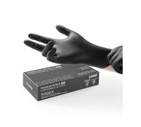 LANON 3 Mil Black Nitrile Gloves, Food Grade Disposable Gloves with Textured Fingertips, Latex & Powder Free, Cooking, Cleaning, Large, Pack of 100