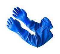 LANON 3 Pairs 26" PVC Long Pond Gloves, Reusable Heavy-Duty Rubber Gloves, Waterproof Drain Cleaning, Chemical Resistant, Elbow Length, Large