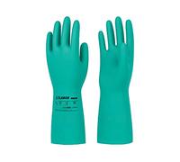 LANON 3 Pairs Nitrile Chemical Resistant Gloves, Reusable Heavy-Duty Work Gloves, Acid, Alkali and Oil Protection, EN 374, Non-Slip, Large