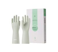 LANON 3Pairs wahoo Cleaning Gloves,Cotton Flocked Liner,Canary Green,Medium | Skin-Friendly, Dish Washing, Reusable, Latex Free, DEHP-Free, Non-Slip, Dishwashing Household Kitchen Gloves