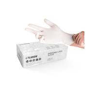LANON 5 Mil White Latex Disposable Gloves, Food Prep Gloves, Large