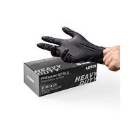 LANON 6 mil Black Nitrile Disposable Gloves, 3x Thicker Heavy-Duty Gloves, Food Grade, Powder-Free, Latex-Free, Textured Fingertips, EN 374, Large(Pack of 100)