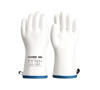 LANON Liquid Silicone Gloves, Heat Resistant Oven Gloves with Fingers, Food Grade, Waterproof, BBQ, Baking, Cooking Mitts, White, Large
