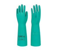 LANON Nitrile Chemical Resistant Gloves, Reusable Heavy Duty Safety Work Gloves, Acid, Alkali and Oil Protection, 18" Length, Non-Slip, X-Large