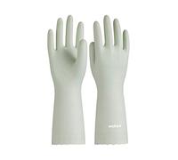 LANON wahoo Cleaning Gloves with Cotton Flocked Liner, Canary Green, Medium | Skin-Friendly, Dish Washing, Reusable, Latex Free, DEHP-Free, Non-Slip, Dishwashing Household Kitchen Gloves